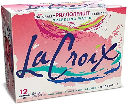 LaCroix Sparkling Water, Passion Fruit 12oz Cans, 12 Pack, Naturally Essenced, 0 Calories, 0 Sweeteners, 0 Sodium