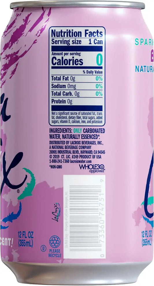 La Croix Sparkling Water, Berry, 12 Fl Oz (pack of 12)